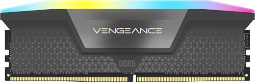 CORSAIR Vengeance RGB DDR5 RAM 32GB  2x16GB  Up to 6000MHz CL30 36 36 76 1 40V AMD EXPO Intel XMP Desktop Computer Memory   Gray  CMH32GX5M2B6000Z30K 
