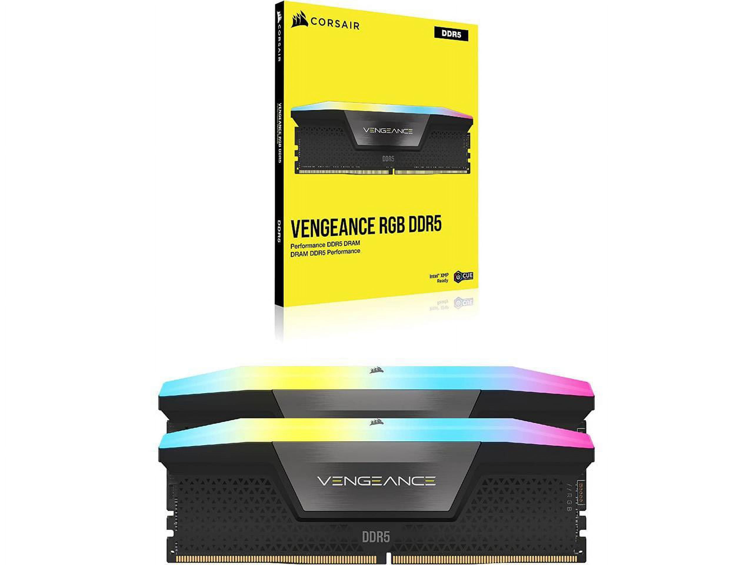 CORSAIR Vengeance RGB 32GB  2 x 16GB  288 Pin PC RAM DDR5 6400  PC5 51200  Desktop Memory Model CMH32GX5M2N6400C36