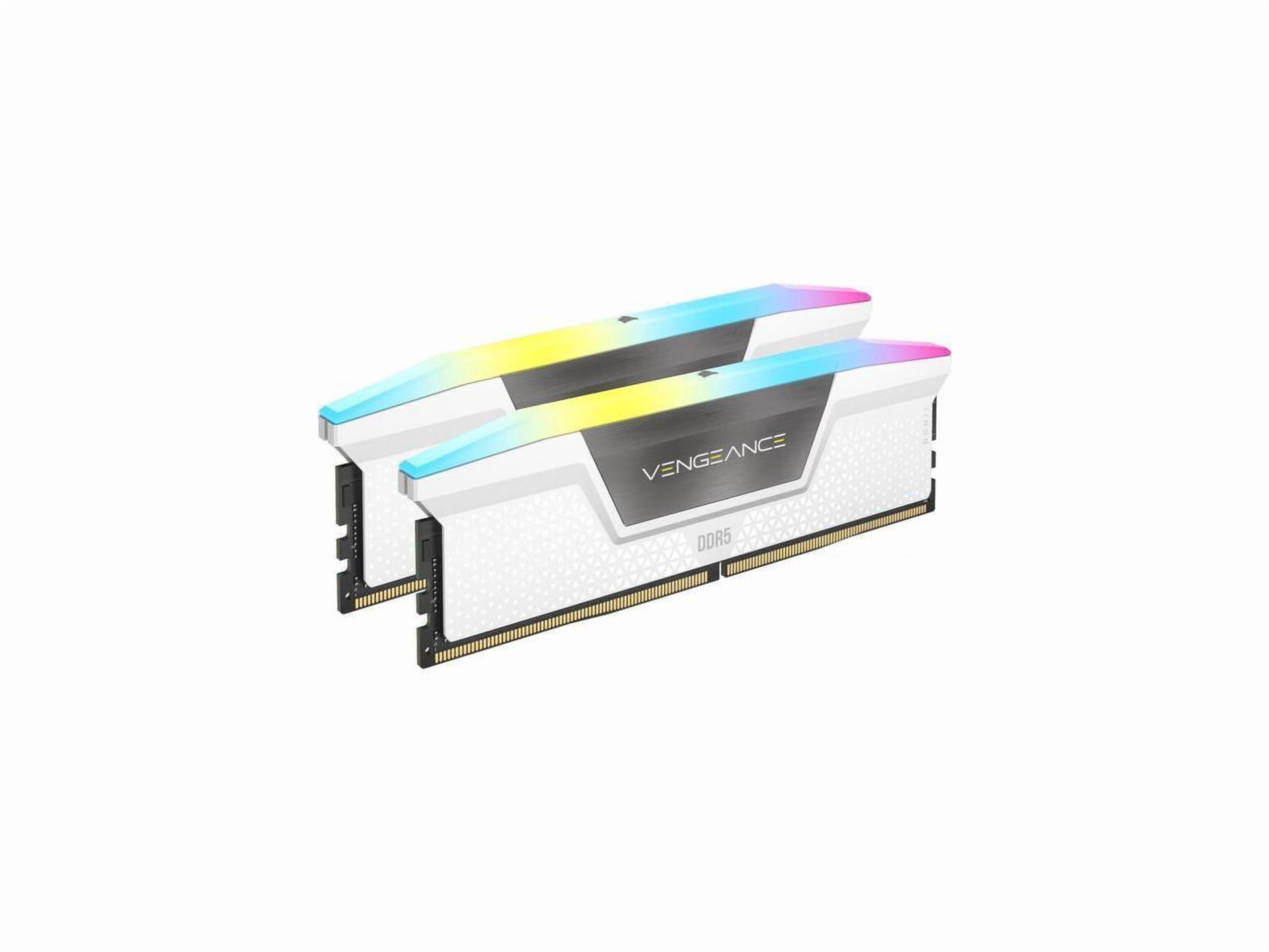 CORSAIR Vengeance RGB 32GB  2 x 16GB  288 Pin PC RAM DDR5 6000  PC5 48000  Desktop Memory Model CMH32GX5M2E6000C36W