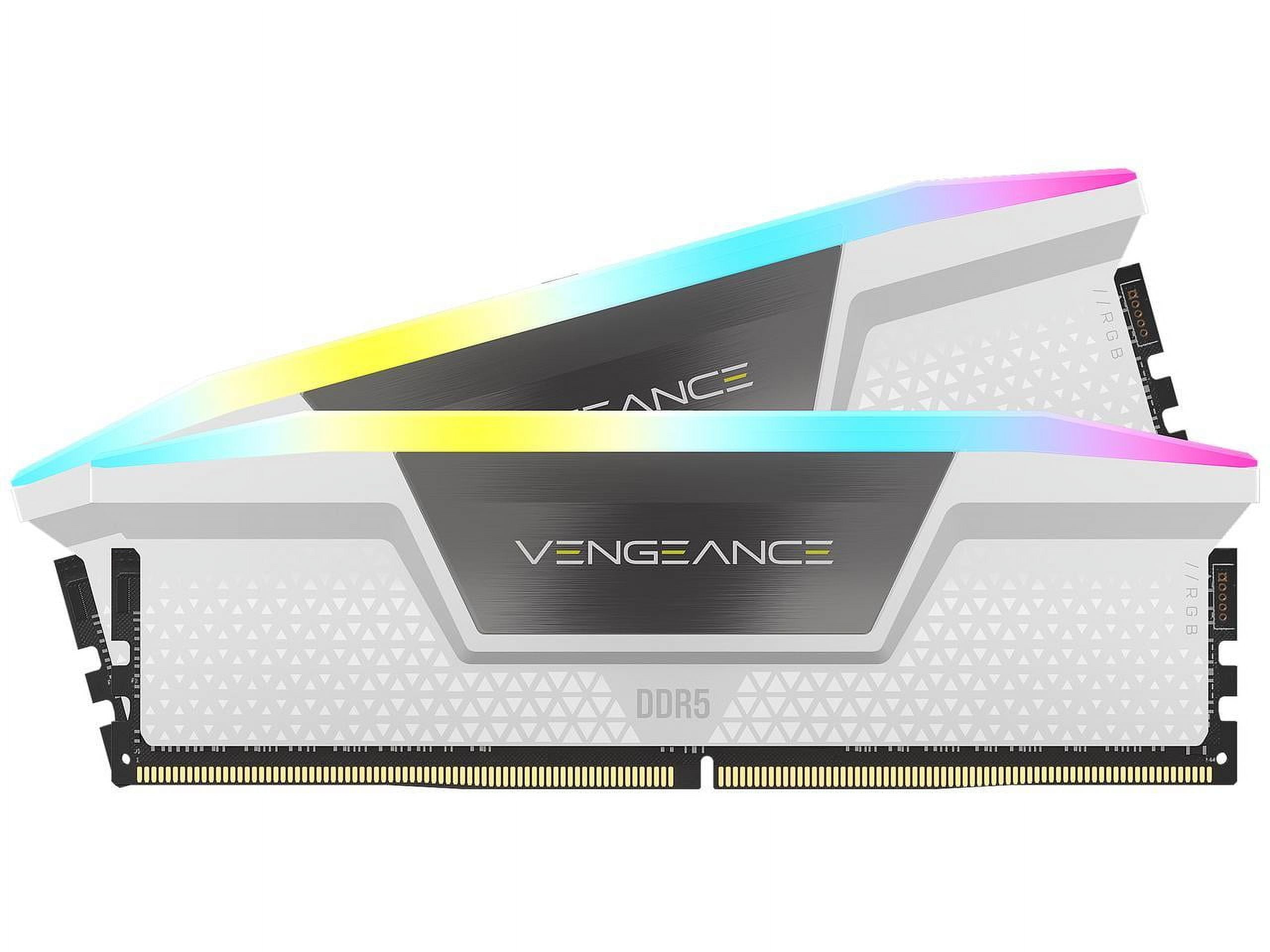CORSAIR Vengeance RGB 32GB  2 x 16GB  288 Pin PC RAM DDR5 6000  PC5 48000  Desktop Memory Model CMH32GX5M2E6000C36W