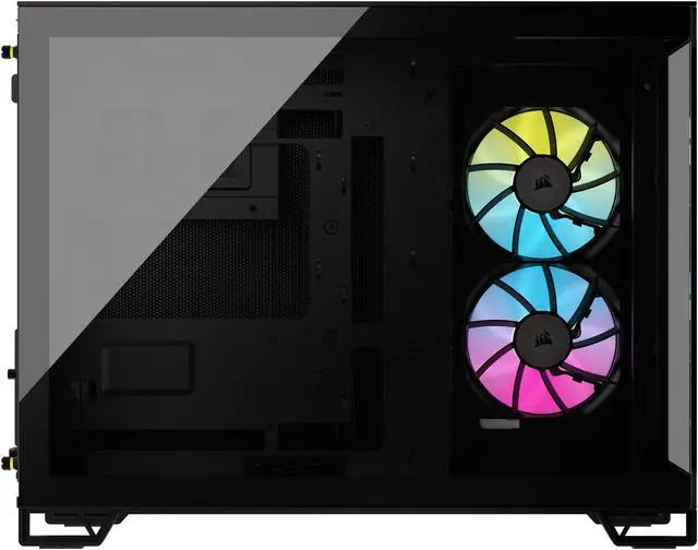 CORSAIR iCUE LINK 2500X RGB Micro ATX Dual Chamber PC Case   Two Tempered Glass Panels   2x RX120 RGB  Fans Included   Highly Customizable