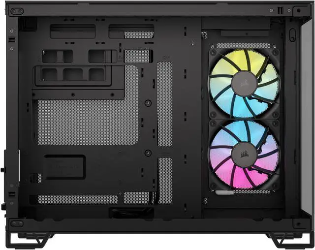 CORSAIR iCUE LINK 2500X RGB Micro ATX Dual Chamber PC Case   Two Tempered Glass Panels   2x RX120 RGB  Fans Included   Highly Customizable