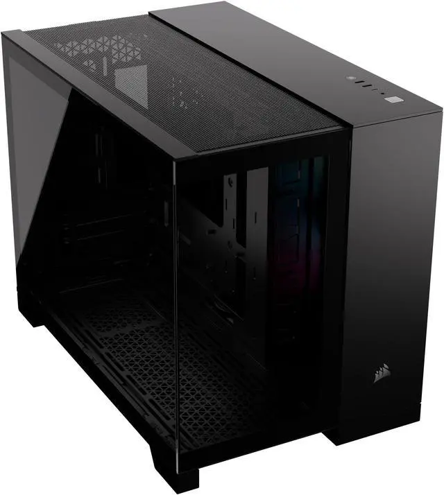 CORSAIR iCUE LINK 2500X RGB Micro ATX Dual Chamber PC Case   Two Tempered Glass Panels   2x RX120 RGB  Fans Included   Highly Customizable