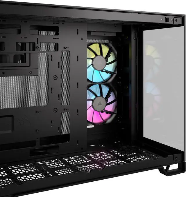 CORSAIR iCUE LINK 2500X RGB Micro ATX Dual Chamber PC Case   Two Tempered Glass Panels   2x RX120 RGB  Fans Included   Highly Customizable