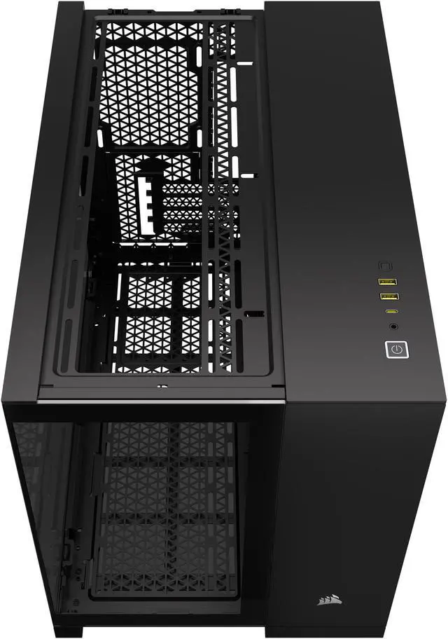 CORSAIR iCUE LINK 2500X RGB Micro ATX Dual Chamber PC Case   Two Tempered Glass Panels   2x RX120 RGB  Fans Included   Highly Customizable