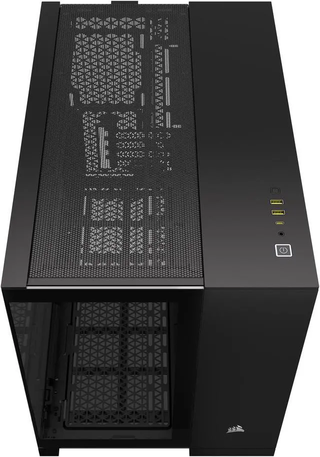 CORSAIR iCUE LINK 2500X RGB Micro ATX Dual Chamber PC Case   Two Tempered Glass Panels   2x RX120 RGB  Fans Included   Highly Customizable