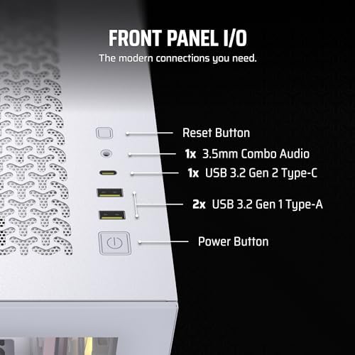 CORSAIR iCUE Link 3500X RGB Mid Tower ATX PC Case   Panoramic Tempered Glass   Reverse Connection Motherboard Compatible   3X CORSAIR iCUE Link RX120 RGB Fans Included   White