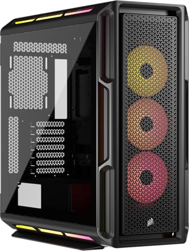 CORSAIR iCUE Link 5000T LX RGB Mid Tower ATX PC Case   3X Pre Installed LX120 RGB Fans  Integrated Aurora RGB Light Strips  Spacious Interior  iCUE Link System Hub Included   Black