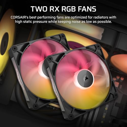 CORSAIR iCUE Link Titan 280 RX RGB Liquid CPU Cooler   280mm AIO   Low Noise   FlowDrive Cooling Engine   Intel LGA 1851/1700  AMD AM5/AM4   2X RX140 RGB Fans   iCUE Link System Hub Included   Black