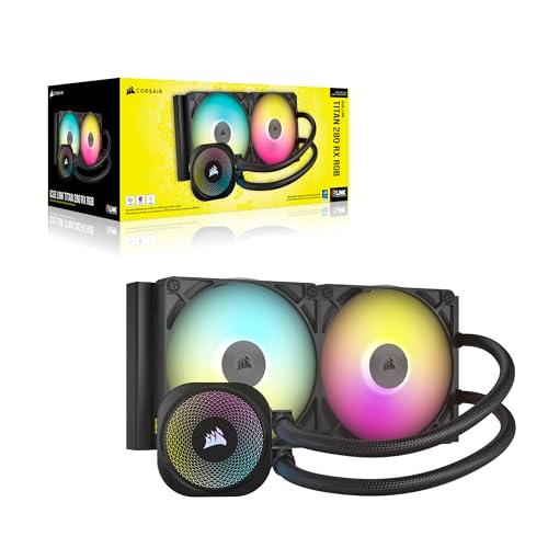 CORSAIR iCUE Link Titan 280 RX RGB Liquid CPU Cooler   280mm AIO   Low Noise   FlowDrive Cooling Engine   Intel LGA 1851/1700  AMD AM5/AM4   2X RX140 RGB Fans   iCUE Link System Hub Included   Black
