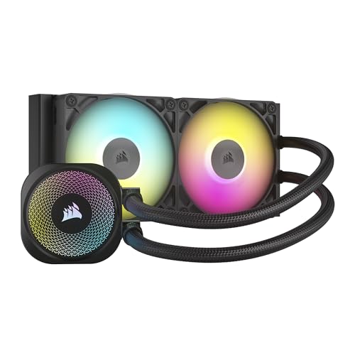 CORSAIR iCUE Link Titan 280 RX RGB Liquid CPU Cooler   280mm AIO   Low Noise   FlowDrive Cooling Engine   Intel LGA 1851/1700  AMD AM5/AM4   2X RX140 RGB Fans   iCUE Link System Hub Included   Black