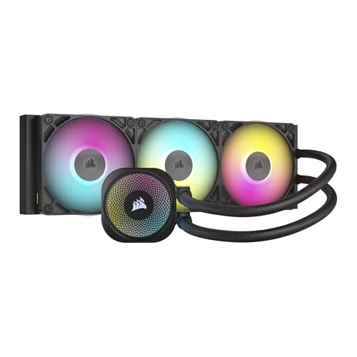 CORSAIR iCUE Link Titan 240 RX RGB Liquid CPU Cooler   240mm AIO   Low Noise   FlowDrive Cooling Engine   Intel LGA 1851/1700  AMD AM5/AM4   2X RX120 RGB Fans   iCUE Link System Hub Included   Black