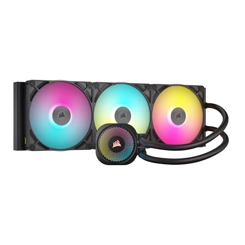 CORSAIR iCUE Link Titan 240 RX RGB Liquid CPU Cooler   240mm AIO   Low Noise   FlowDrive Cooling Engine   Intel LGA 1851/1700  AMD AM5/AM4   2X RX120 RGB Fans   iCUE Link System Hub Included   Black
