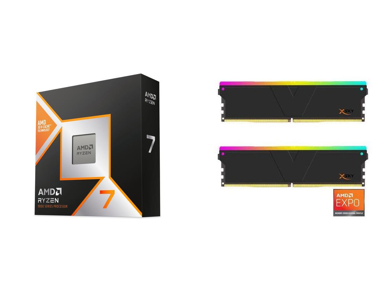 CPU Memory Combo    AMD RYZEN 7 9850X3D CPU   V Color DDR5 32GB 6400MHz CL32 Memory
