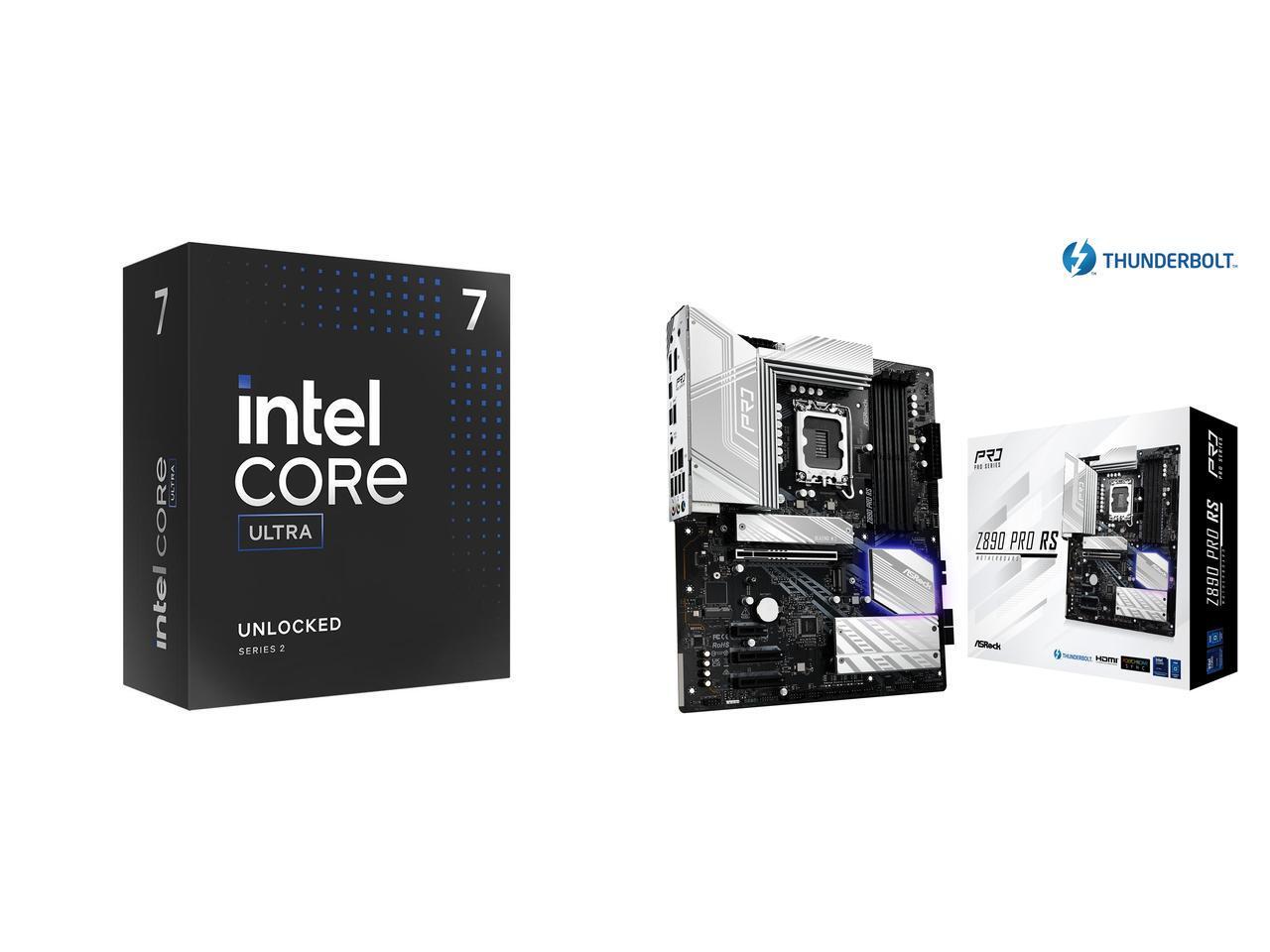 CPU Motherboard Combo    Intel Core Ultra 7 265K Bundle with  ASRock Z890 Pro RS