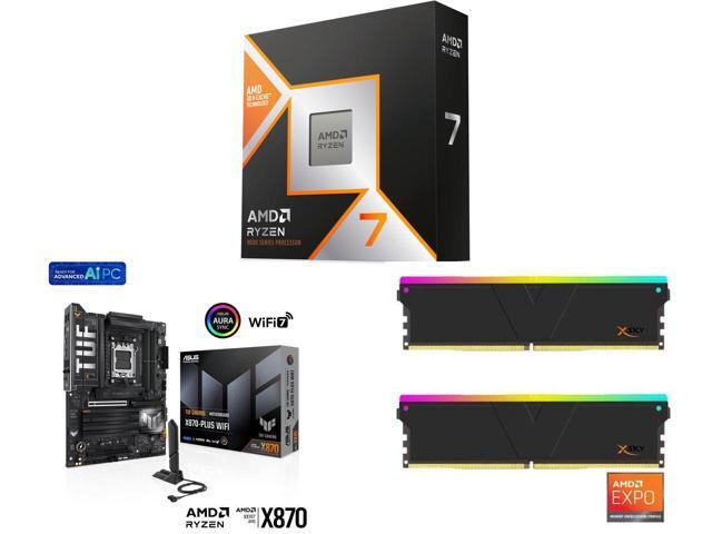 CPU Motherboard Memory Combo    AMD Ryzen 7 9800X3D Bundle with  ASUS TUF GAMING X870 PLUS WIFI  and V color TMXSAL1664832KWK