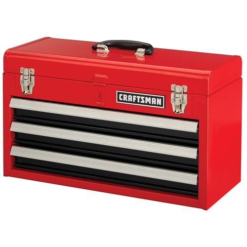 CRAFTSMAN 20 in Wide 3 Drawer Metal Tool Box With Ball Bearing Drawers  CMST98245RB 