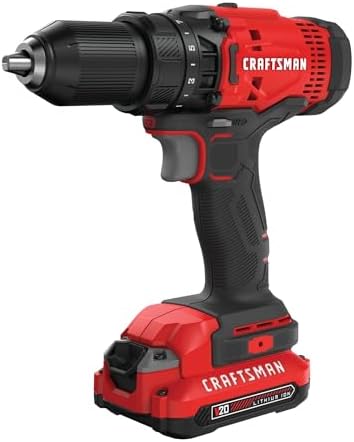 CRAFTSMAN V20 Cordless Drill/Driver Kit  1/2 inch  Battery and Charger Included  CMCD700C1 