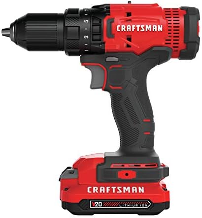 CRAFTSMAN V20 Cordless Drill/Driver Kit  1/2 inch  Battery and Charger Included  CMCD700C1 