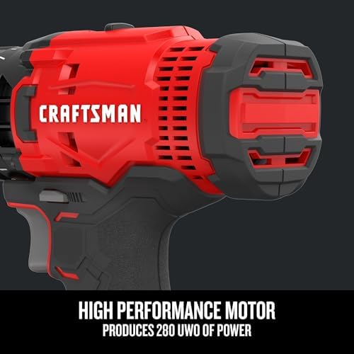 CRAFTSMAN V20 Cordless Drill/Driver Kit  1/2 inch  Battery and Charger Included  CMCD700C1 