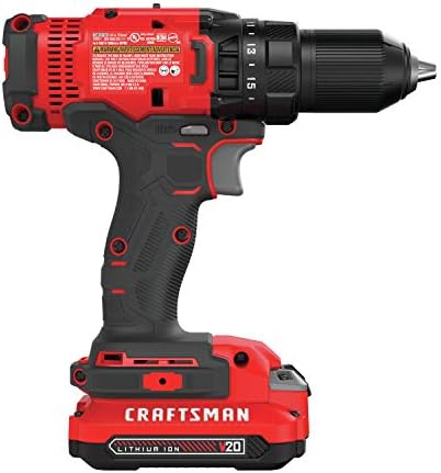 CRAFTSMAN V20 Cordless Drill/Driver Kit  1/2 inch  Battery and Charger Included  CMCD700C1 