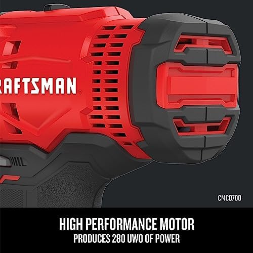 CRAFTSMAN V20 MAX Cordless Drill Driver and Impact Driver Set  Power Tool Set with 2 Batteries and Charger  LED Work Light  2 Bits  Bag  CMCK200C2