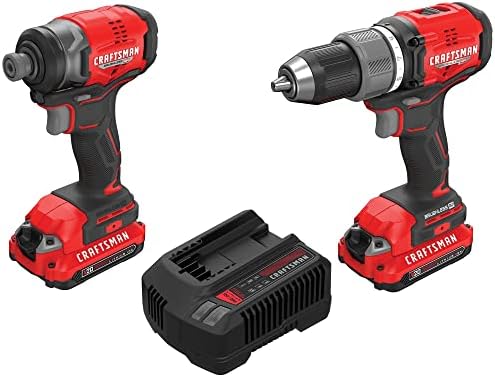 CRAFTSMAN V20 RP Cordless Drill and Impact Driver  Brushless Power Tool Combo Kit  2 Batteries and Charger Included  CMCK211C2