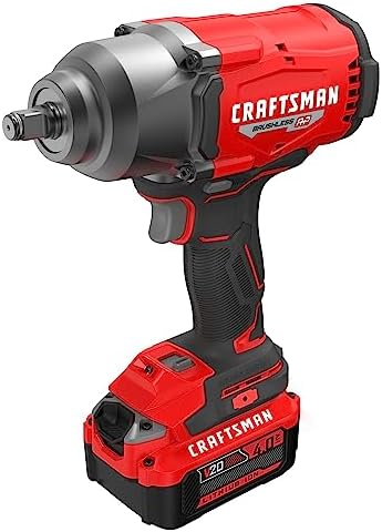 CRAFTSMAN V20 RP Impact Wrench  Cordless  Brushless  High Torque  1/2 Inch  4Ah Battery and Charger Included  CMCF940M1