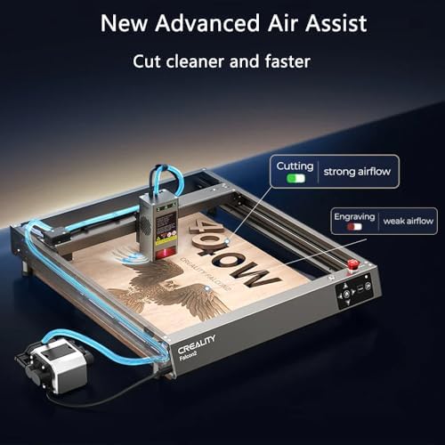 CREALITY FALCON2 40W Laser Engraver Machine with Air Assist  240W Laser Engraver and Cutter Machine for Wood Metal Crafting Customized Gift and Batch Produce