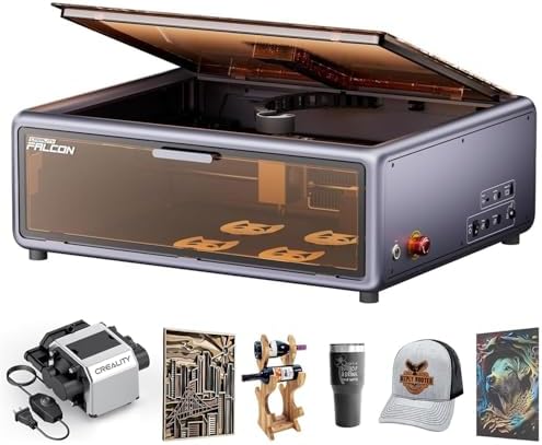 CREALITY FALCON A1 10W Laser Engraver  80W Enclosed Laser Cutter and Engraver Machine with Air Assist  Smart Camera Positioning  600mm/s Speed  Smart Material Recognition  Ideal for Wood & Metal