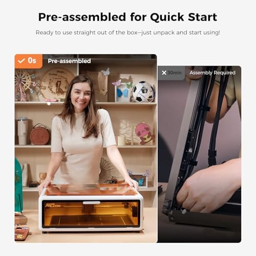 CREALITY FALCON A1 10W Laser Engraver  80W Enclosed Laser Cutter and Engraver Machine with Air Assist  Smart Camera Positioning  600mm/s Speed  Smart Material Recognition  Ideal for Wood & Metal
