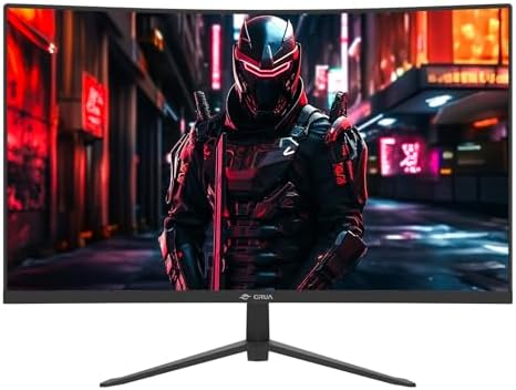 CRUA 24 Inch 200hz/180hz Curved Gaming Monitor  FHD 1080P Frameless Computer Monitors  Support AMD freesync Low Motion Blur  Eye Care  DisplayPort  HDMI  Compatible Wall Mountable Installs Black