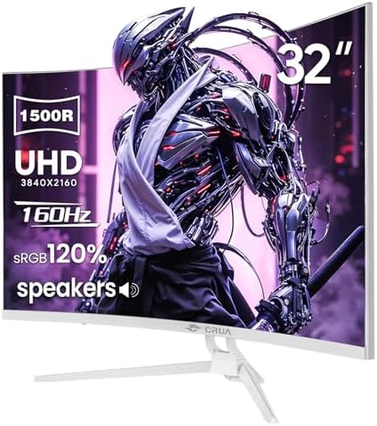 CRUA 24 Inch 200hz/180hz Curved Gaming Monitor  FHD 1080P Frameless Computer Monitors  Support AMD freesync Low Motion Blur  Eye Care  DisplayPort  HDMI  Compatible Wall Mountable Installs Black