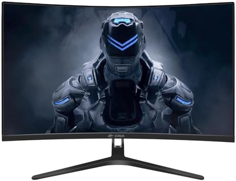 CRUA 27 Curved Gaming Monitor  FHD 1920x1080P  144Hz/180Hz Computer Monitor  1800R VA Screen  120  sRGB  AMD FreeSync  HDMI & DP  Wall Mount Install  Black