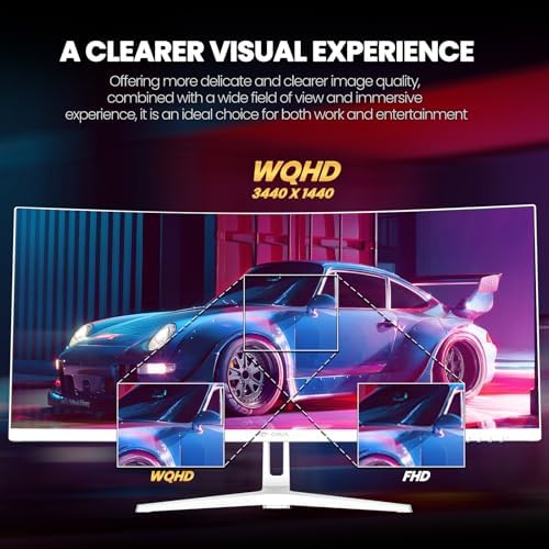 CRUA 27 Curved Gaming Monitor  FHD 1920x1080P  144Hz/180Hz Computer Monitor  1800R VA Screen  120  sRGB  AMD FreeSync  HDMI & DP  Wall Mount Install  Black