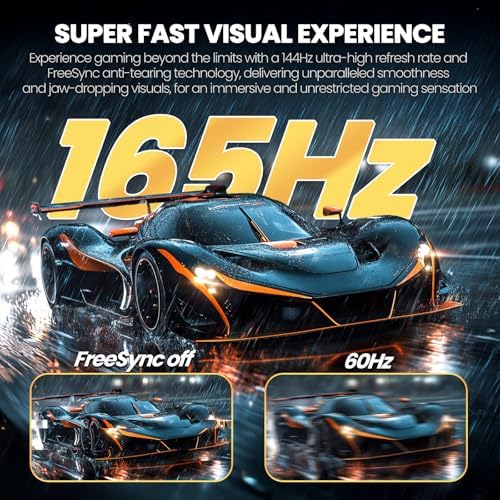 CRUA 27 Curved Gaming Monitor  FHD 1920x1080P  144Hz/180Hz Computer Monitor  1800R VA Screen  120  sRGB  AMD FreeSync  HDMI & DP  Wall Mount Install  Black