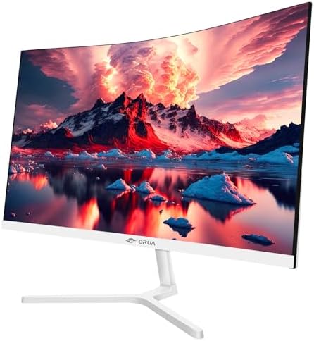 CRUA 27 Curved Gaming Monitor  FHD 1920x1080P  144Hz/180Hz Computer Monitor  1800R VA Screen  120  sRGB  AMD FreeSync  HDMI & DP  Wall Mount Install  Black