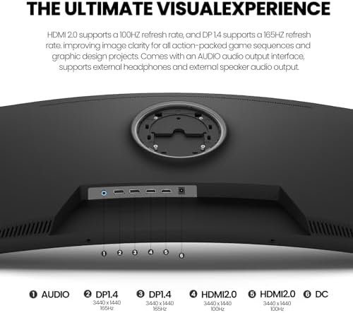 CRUA 27 Curved Gaming Monitor  FHD 1920x1080P  144Hz/180Hz Computer Monitor  1800R VA Screen  120  sRGB  AMD FreeSync  HDMI & DP  Wall Mount Install  Black