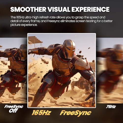 CRUA 27 Curved Gaming Monitor  FHD 1920x1080P  144Hz/180Hz Computer Monitor  1800R VA Screen  120  sRGB  AMD FreeSync  HDMI & DP  Wall Mount Install  Black