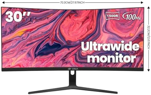 CRUA 27 Curved Gaming Monitor  FHD 1920x1080P  144Hz/180Hz Computer Monitor  1800R VA Screen  120  sRGB  AMD FreeSync  HDMI & DP  Wall Mount Install  Black