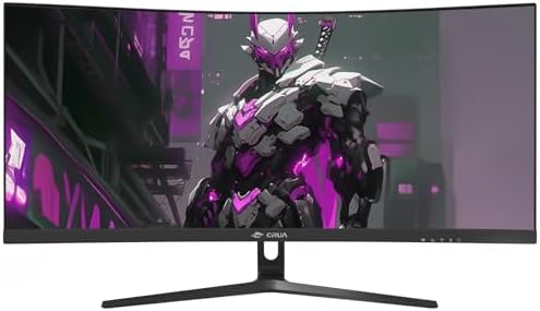 CRUA 27 Curved Gaming Monitor  FHD 1920x1080P  144Hz/180Hz Computer Monitor  1800R VA Screen  120  sRGB  AMD FreeSync  HDMI & DP  Wall Mount Install  Black