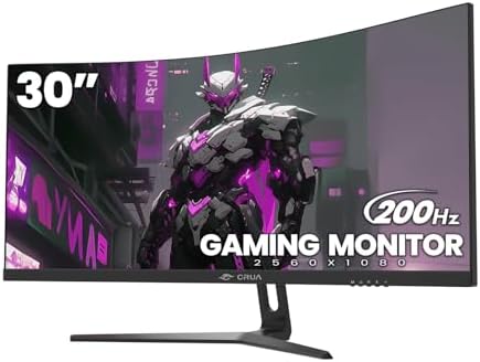 CRUA - Monitor curvo para juegos de 27 pulgadas, FHD 1920x1080P, monitor de computadora de 144Hz/180Hz, pantalla VA de 1800R, 120% sRGB, AMD FreeSync, HDMI y DP, instalación para montaje en pared