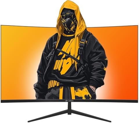 CRUA 32 Curved Gaming Monitor  2K QHD 2560x1440  144Hz/165Hz VA Display  1800R Screen  120  sRGB  AMD FreeSync  Low Blue Light  HDMI& DP  Wall Mountable PC Monitor for Gaming  Streaming & Work  Black