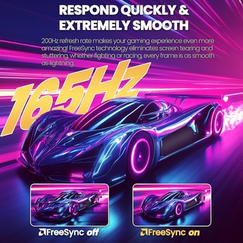 CRUA 32 Curved Gaming Monitor  2K QHD 2560x1440  144Hz/165Hz VA Display  1800R Screen  120  sRGB  AMD FreeSync  Low Blue Light  HDMI& DP  Wall Mountable PC Monitor for Gaming  Streaming & Work  Black