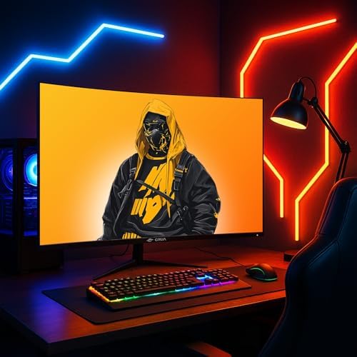 CRUA 32 Curved Gaming Monitor  2K QHD 2560x1440  144Hz/165Hz VA Display  1800R Screen  120  sRGB  AMD FreeSync  Low Blue Light  HDMI& DP  Wall Mountable PC Monitor for Gaming  Streaming & Work  Black