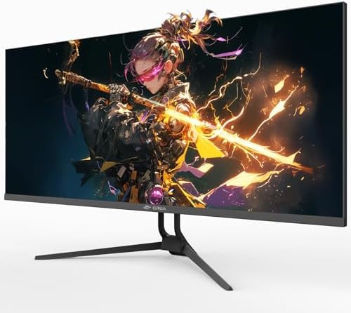 CRUA 34 Gaming Monitor 165Hz/144Hz  UWQHD 3440x1440P IPS Ultrawide Screen Computer Monitors with Built in Speakers  Supports FreeSync  120  sRGB  PIP/PBP  HDMI2 0 & DP1 4  Wall Mount&Tilt Adjustable