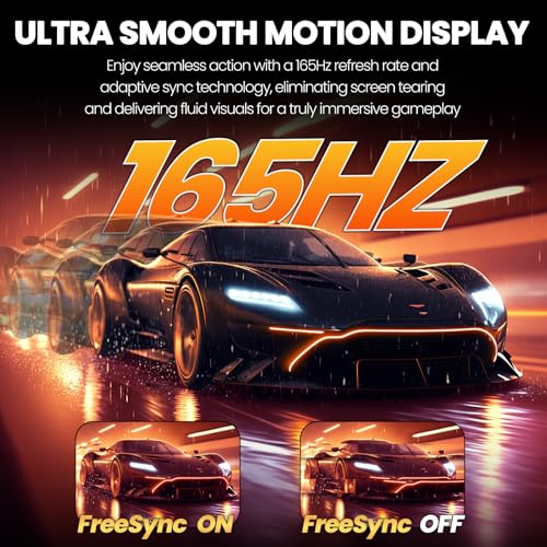 CRUA 34 White Gaming Monitor  165HZ/144HZ  WQHD 3440x1440P  IPS UltraWide Screen Computer Monitors with Built in Speakers  Supports FreeSync  120  sRGB  HDMI 2 0 & DP 1 4  Wall Mountable Installs