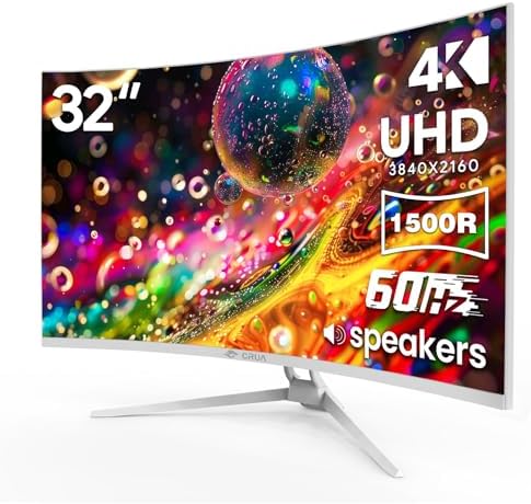 CRUA 49 Curved Gaming Monitor   DQHD 5120   1440   144Hz/165Hz  1500R  32 9  AMD FreeSync  120  sRGB  Height Adjustable Ultra Wide Screen Monitors  HDMI 2 1 & DP 1 4  Wall Mount Install  Black
