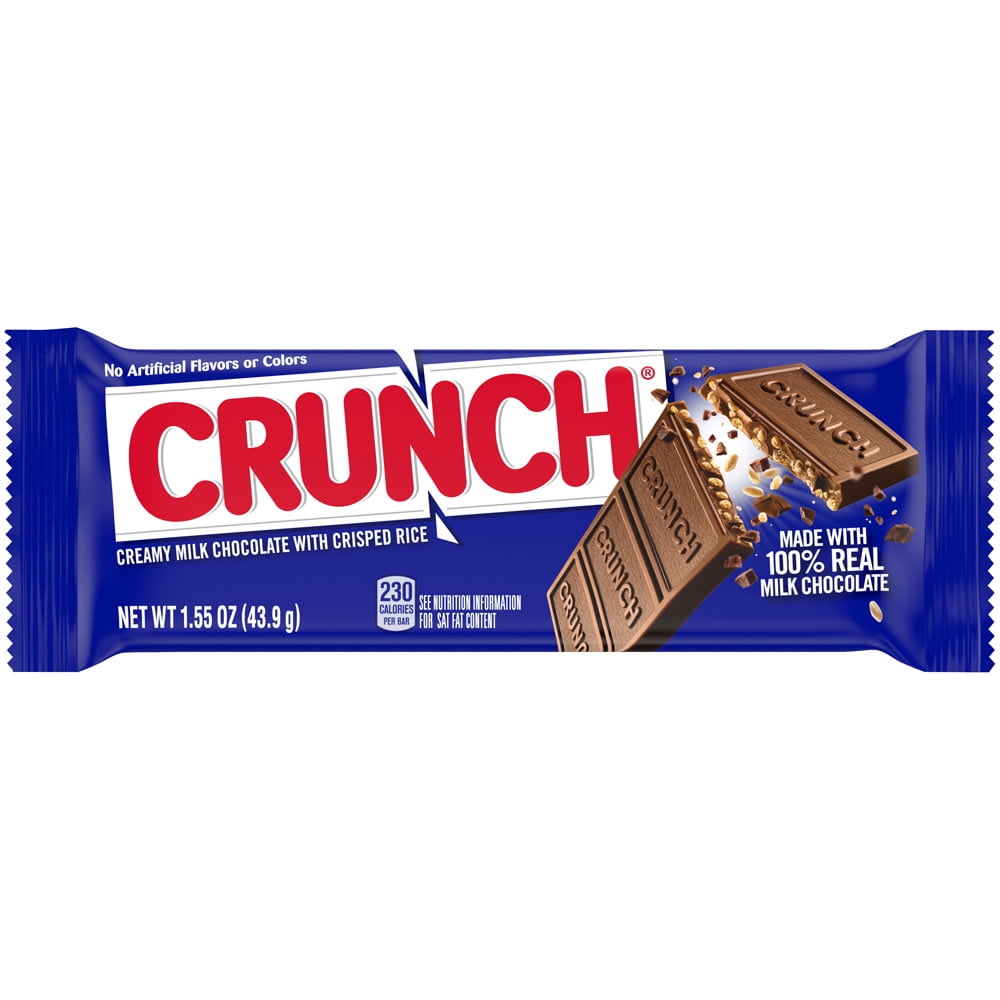 Crunch Mini barras de caramelo de chocolate con leche 100% real, barras envueltas individualmente a granel en bolsas de 10.5 onzas (paquete de 4)