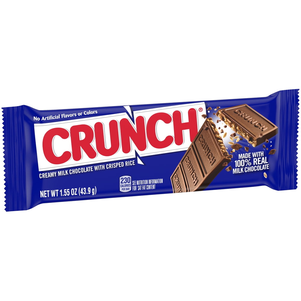 Crunch Mini barras de caramelo de chocolate con leche 100% real, barras envueltas individualmente a granel en bolsas de 10.5 onzas (paquete de 4)